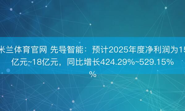 米兰体育官网 先导智能：预计2025年度净利润为15亿元~18亿元，同比增长424.29%~529.15%