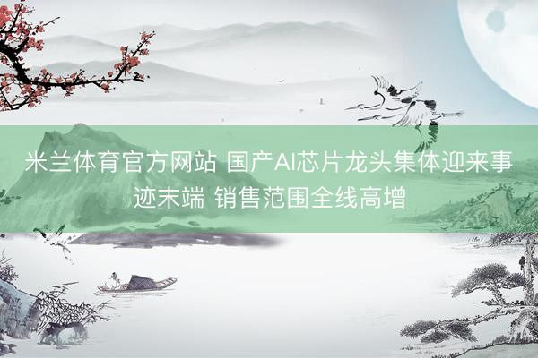 米兰体育官方网站 国产AI芯片龙头集体迎来事迹末端 销售范围全线高增